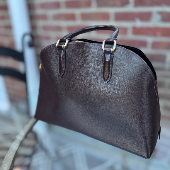 COACH Authenticated Alma Satchel Crossgrain Leather Domed + Hangtag Burgundy SoA - Picture 7 of 16